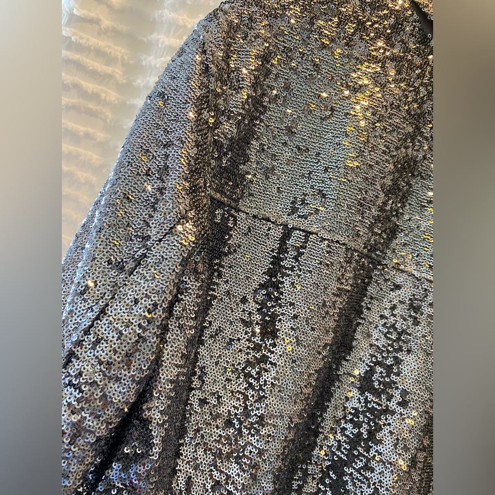 Cinq a Sept Sequin Mathi Gunmetal Blazer - Picture 10 of 17